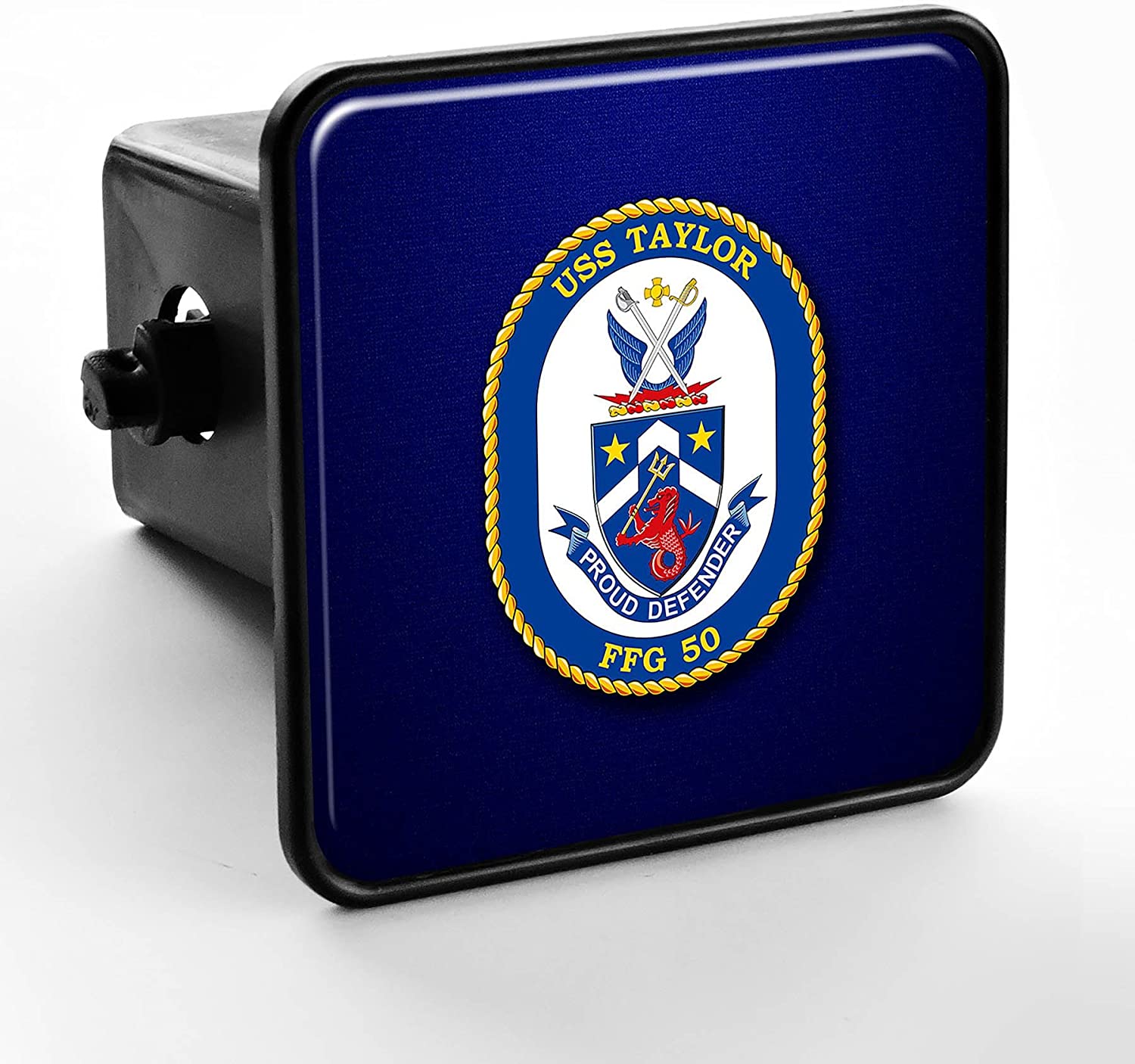 ExpressItBest Trailer Hitch Cover - US Navy USS Taylor (FFG 50), Frigate Emblem (Crest)