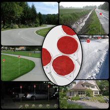 CZC AUTO Red Reflective Driveway Markers 37.5-inch Double Sided Metal Post Driveway Reflectors for Easy Visibility at Night or Any Weather 8 Pack
