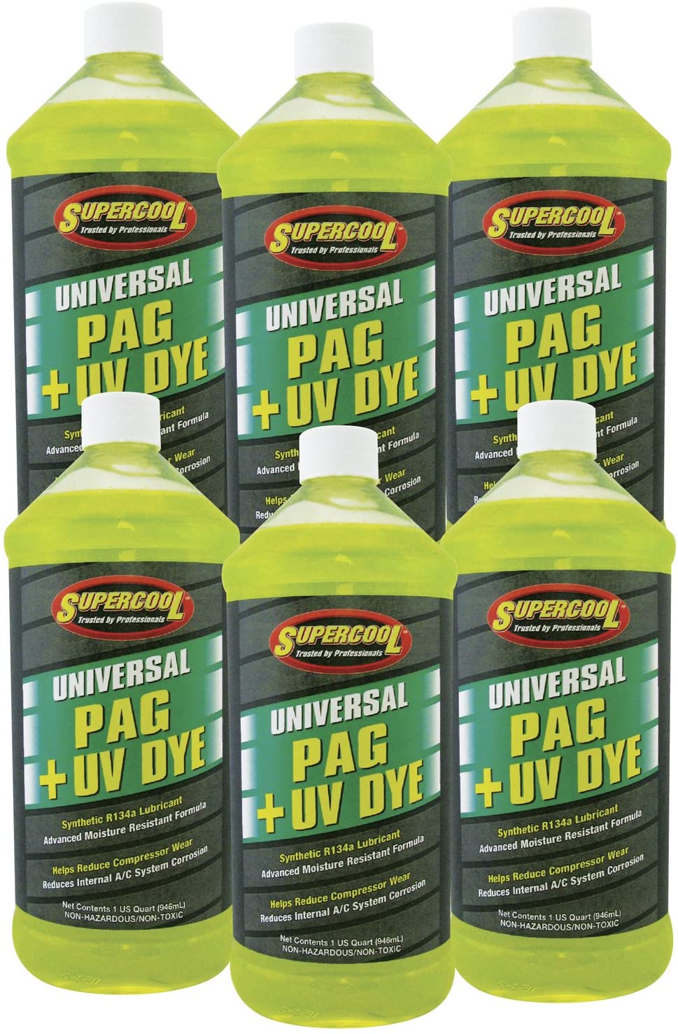 TSI Supercool 27897-6CP Universal Synthetic PAG Oil with U/V Dye, 1 Quart, 6 Pack