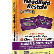 CLT Headlight Restoration Kit, Headlight Lens Cleaning Wipes