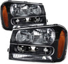 For 2002-2009 Chevy Trailblazer Black OE Replacement Headlights Driver/Passenger Head Lamps Pair