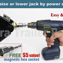 LIBRA Set of 2 24" 5000lbs RV Trailer Stabilizer Leveling Scissor Jacks w/Handle & Power Drill Sockets & Mounting Screws …