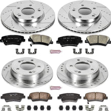 Power Stop K6504 Front & Rear Brake Kit with Drilled/Slotted Brake Rotors and Z23 Evolution Ceramic Brake Pads