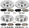 Power Stop K6504 Front & Rear Brake Kit with Drilled/Slotted Brake Rotors and Z23 Evolution Ceramic Brake Pads