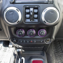 Audio Air Conditioning Button Cover Decoration Twist Switch Ring Trim For Jeep Wrangler JK JKU Patriot 2011~2018/Compass 11~16/Liberty 08~12/Dodge Challenger 08~14 Aluminum Alloy (Purple)