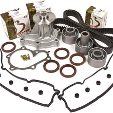 Evergreen TBK180VCT Compatible With 90-96 Nissan 300ZX 3.0L DOHC VG30DE Timing Belt Kit Valve Cover Gasket Water Pump