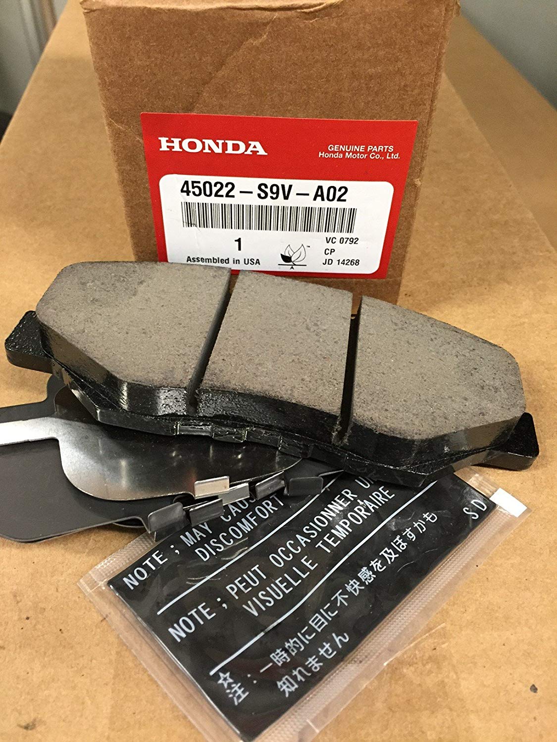 Genuine Honda Front Brake Pads 45022-S9V-A02
