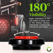 4pc 2" Amber + Red Round Trailer LED Marker Lights [DOT Approved] [Reflector Lens] [Grommet] [Flush-Mount] [Waterproof IP67] Marker Lights for Trailer Truck