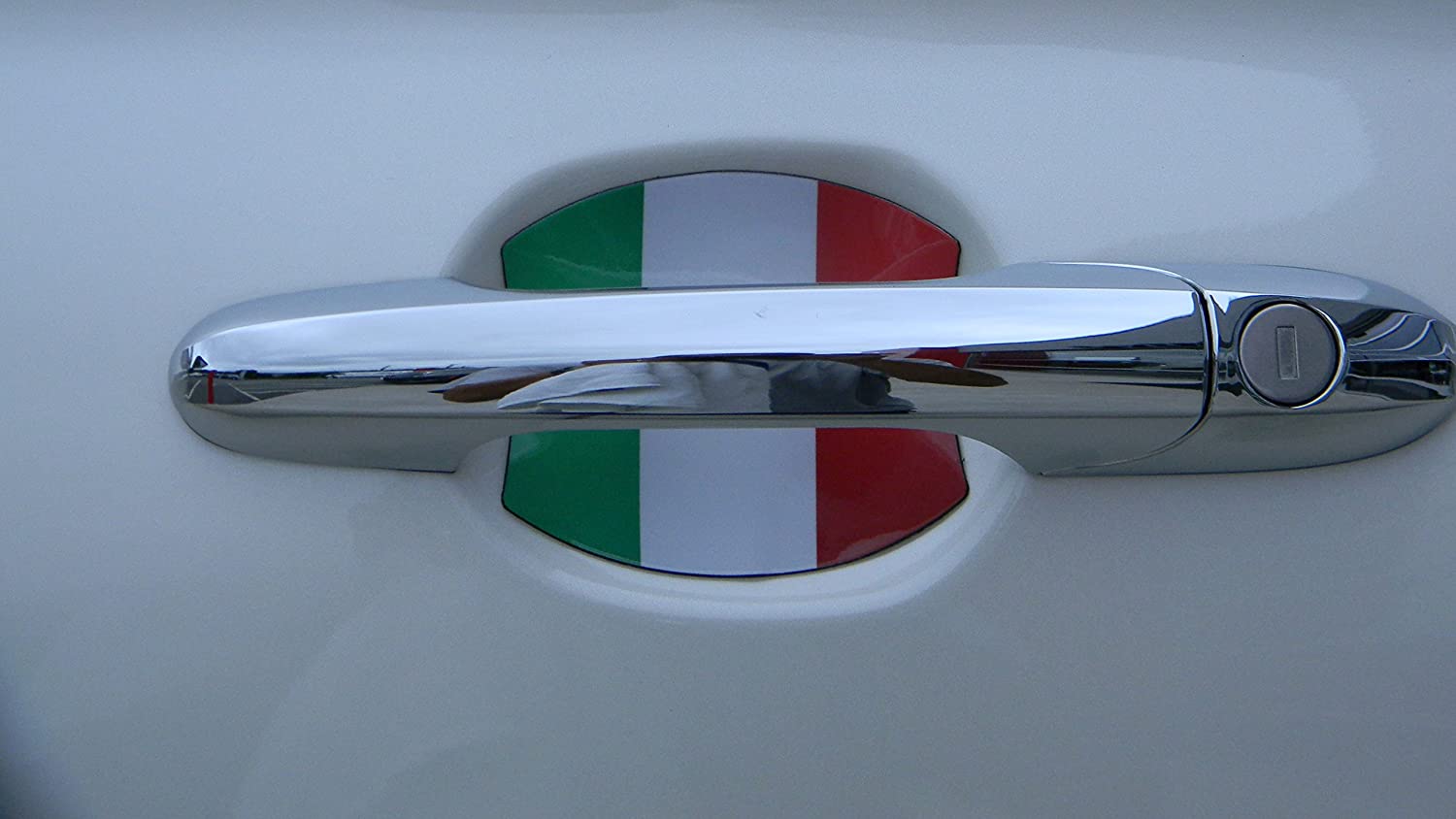 Fiat 500 Italian Flag Car Auto Door Handle Trim Molding Scratch Protector 2 Door Pack