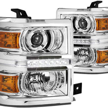 DNA Motoring HL-HPL-LED-CSIL14-CH-AM Headlight Assembly (Driver and Passenger Side)