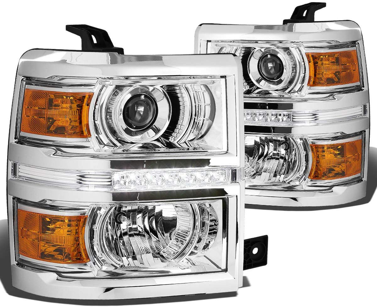 DNA Motoring HL-HPL-LED-CSIL14-CH-AM Headlight Assembly (Driver and Passenger Side)