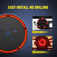 Nilight Spare Tire Brake Light Wheel Light 3rd Third Brake Light for Jeep Wrangler 2007-2018 JK JKU YJ TJ,Red Light, 2 Years Warranty