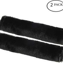 Soft Faux Sheepskin Seat Belt Shoulder Pad for a More Comfortable Driving, Compatible with Adults Youth Kids - Car, Truck, SUV, Airplane,Carmera Backpack Straps 2 Packs Black