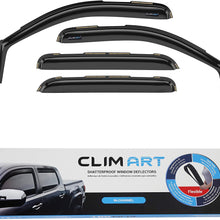 CLIM ART in-Channel Incredibly Durable Rain Guards for Chevrolet/Chevy Silverado 2007-13 Crew Cab GMC Sierra 1500 Vent Visors Window Deflectors, Vent Deflector, Truck Accessories, 4 pcs. - 607003