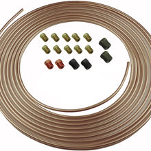Copper Nickel Brake Line Tubing Kit 3/16 OD 25 Foot Coil Roll all Size Fittings (L-5-4 + L-3-2)