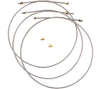 3/16 Inch Stainless Steel Brake Lines with Inverted Double Flared Ends, Fittings & Unions, 32 Inches Long (Pack of 3)