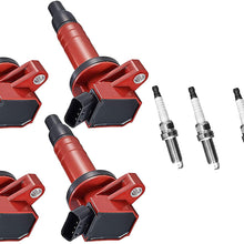 ENA Direction Ignition Coil and Spark Plug Set of 4 Compatible with 2000-2008 Toyota Corolla 2003-2008 Toyota Matrix 2000-2005 Toyota Celica GT 1.8L L4 C1249 UF-247 UF-315 4503