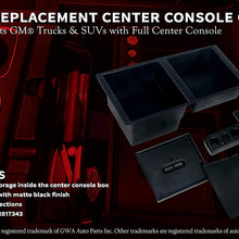 Center Console Organizer Tray - Replaces GM part 22817343 - Fits 2014-2019 Chevy Silverado 1500, 2500 HD, 3500 HD, Suburban, 3500 HD, Tahoe, GMC Sierra 1500, Limited, 2500, Yukon, XL - Full Tray