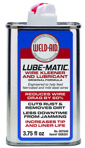 Weld-Aid Lube-Matic Wire Kleener and Lubricant, 5 oz container/net fill 3.75 fluid ounces.