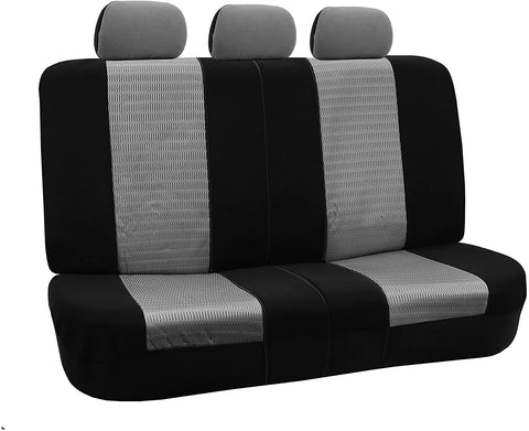TLH Floral Trendy Elegance Seat Covers Rear, Split Bench, Gray Color-Universal Fit for Cars, Auto, Trucks, SUV