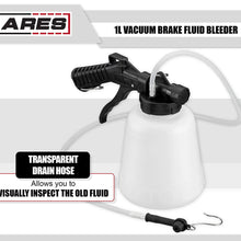 ARES 70923-1-Liter Vacuum Brake Fluid Bleeder - Hanging Hook and Locking Trigger Allows for Hands Free Operation