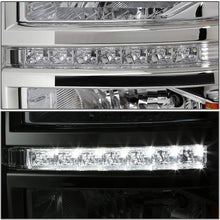 For Chevy Silverado GMT K2XX Chrome Housing Projector LED Headlight W/Amber Signal + H1 LED Conversion Kit W/Fan