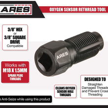 ARES 71112 - Oxygen Sensor Rethread Tool - Easily Cleans Oxygen Sensor Hole Threads - Works with M18 x 1.5mm Spark Plug Threads