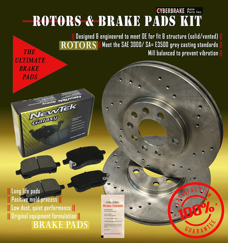 DK1604-5D Rear Brake Drilled Rotors and Ceramic Pads