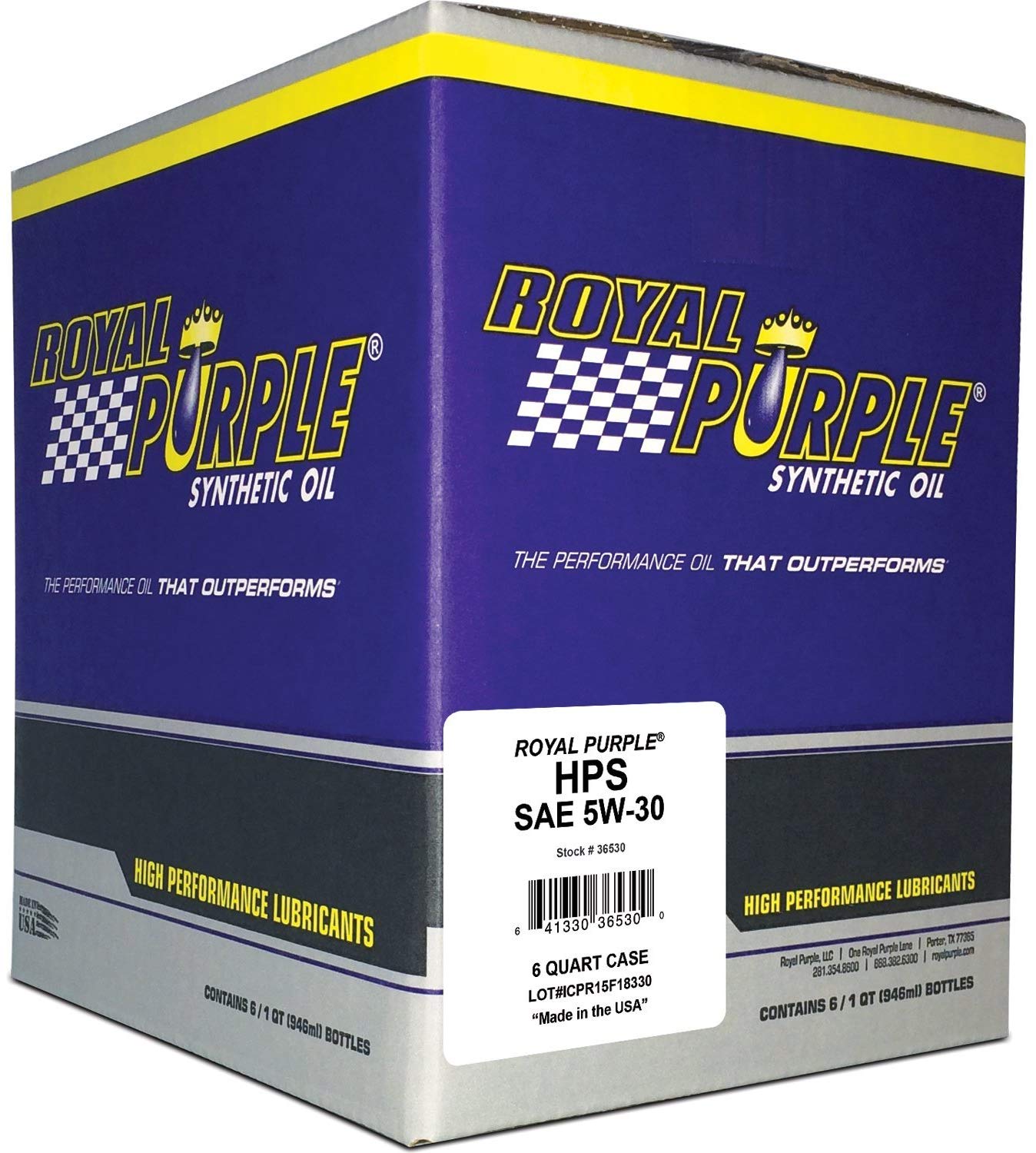 Royal Purple 31530 / 301150 HPS Street Synthetic Motor Oil 5W30 Pack of 6 Quarts