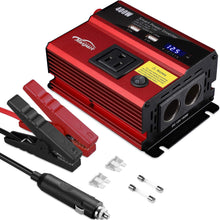 Maxpart 1000W Power Inverter Truck/RV Inverter 12V DC to 110V AC Converter with Dual AC Outlets 2.4A USB and Dual 12V Car Cigarette Lighter Modified Wave Inverter