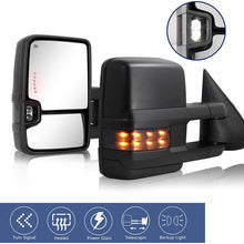 HF AUTOPARTS Towing Mirrors Compatible with 2003-2007 Chevy , Silverado Side Mirror, GMC Sierra Tow Mirrors, Pair Power Heated with Turn Signal Light Backup Lamp Extendable Pair Set