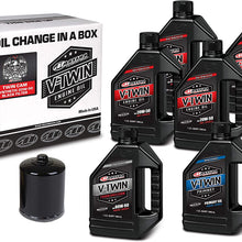 Maxima Racing Oils 90-119016B Black 90-119016B Twin Cam Synthetic 20W-50 Black Filter Complete Oil Change Kit, 6 Quart, 1 Pack