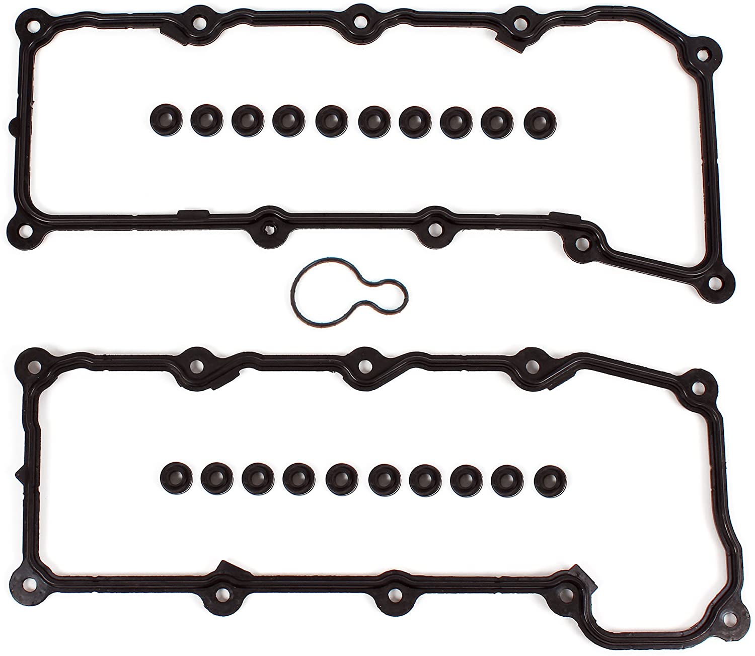 Engine Valve Cover Gasket Set (w/Grommets) Compatible with 02-05 DODGE/JEEP 3.7L (3704cc/226ci) SOHC V6 12V
