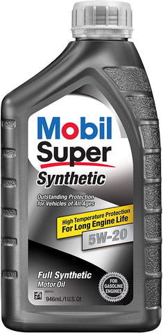 Mobil Super 112911 5W-20 Synthetic Motor Oil - 1 Quart (Pack of 6)