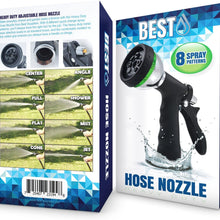 BEST Garden Hose Nozzle (HIGH Pressure Technology) - 8 Way Spray Pattern - Jet, Mist, Shower, Flat, Full, Center, Cone, and Angel Water Sprayer Settings - Rear Trigger Design - Steel Chrome Design