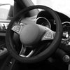 TLH Sleek & Sporty Genuine Leather Steering Wheel Cover, Black Color