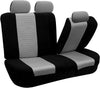 TLH Floral Trendy Elegance Seat Covers Rear, Split Bench, Gray Color-Universal Fit for Cars, Auto, Trucks, SUV