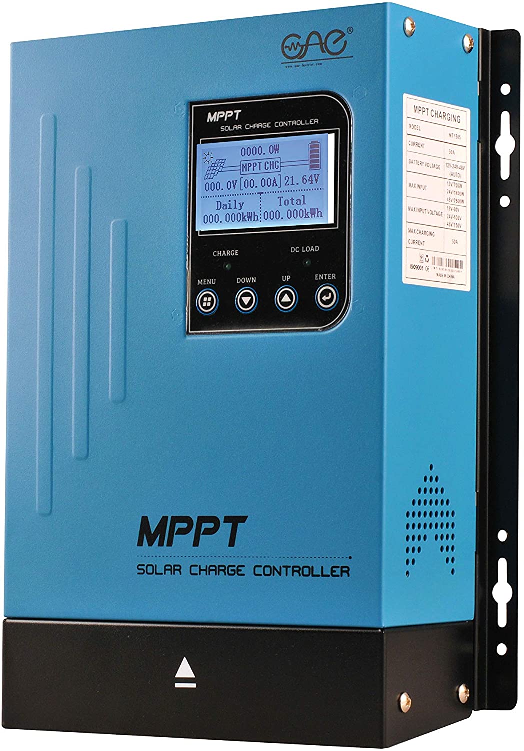 60A MPPT Solar Charge Controller 60amp Panel Battery Charger Controller 48V 36V 24V 12V Auto Max 150VDC Input mppt Charge Controllers Sealed Gel AGM Flooded Lithium Battery