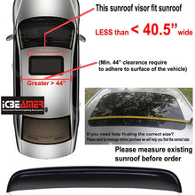 ICBEAMER 42.5" 1062mm Universal Fit Auto sunroof Wind Waterproof Deflector Black Dark Smoke Smooth w/ 3M Tape