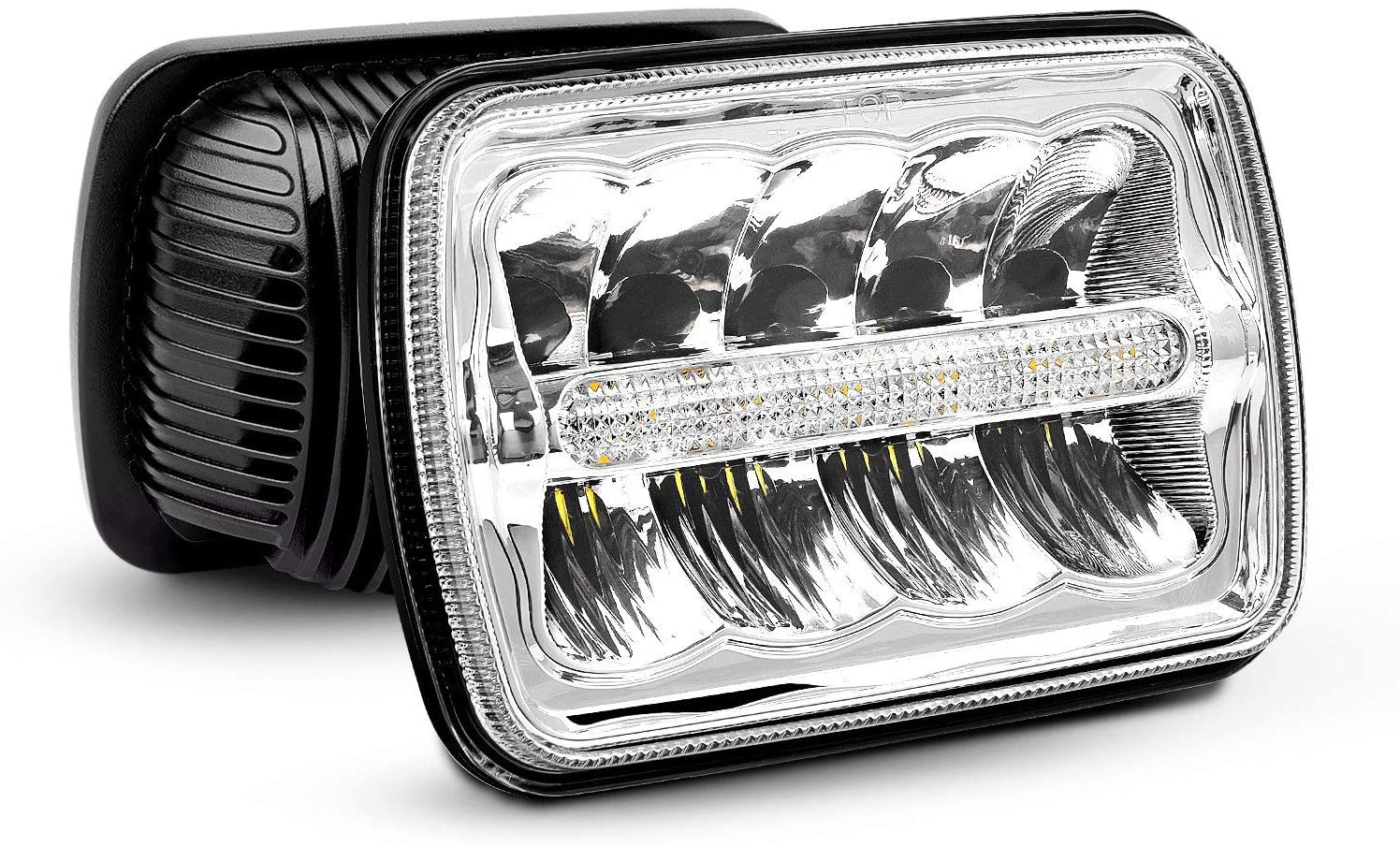 LED Headlights Nilight 7x6 Rectangle LED Headlights 2PCS 45W Hi/Lo Beam w/DRL for Jeep Wrangler YJ Cherokee XJ Trucks 4X4 Offroad Headlamp Replacement, 2 Years Warranty