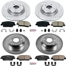 Power Stop K6170 Front & Rear Brake Kit with Drilled/Slotted Brake Rotors and Z23 Evolution Ceramic Brake Pads