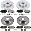 Power Stop K6170 Front & Rear Brake Kit with Drilled/Slotted Brake Rotors and Z23 Evolution Ceramic Brake Pads