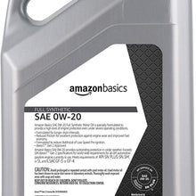 AmazonBasics Full Synthetic Motor Oil, SN Plus, 0W-20, 5 Quart
