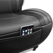 FH Group PU208102 Futuristic Leather Seat Cushions (Black) Front Set with Gift – Universal Fit for Cars Trucks & SUVs