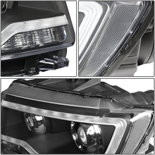 DNA Motoring HL-COMPASSLL-BK Black Housing Amber Signal Projector Headlights With LED DRL For 11-13 Compass