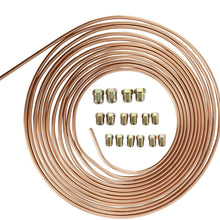 AuInLand 25 Ft. of 3/16 in Brake Line Tubing Kit, Copper-Coated Iron Break Line, Flexible Brake Coil Roll with 16 Fittings