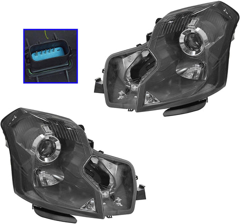 Headlights Headlamps HID Xenon Left & Right Pair Set for 03-07 Cadillac CTS