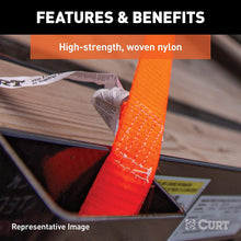 CURT 83010 1-Inch x 16-Foot Black Nylon Ratchet Straps, 1,500 lbs. Break Strength, 4-Pack
