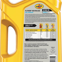 Pennzoil Platinum High Mileage Full Synthetic 5W-30 Motor Oil for Vehicles Over 75K Miles (5-Quart, Single-Pack)