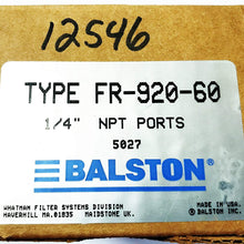 Balston Filter Assembly FR-920-60 NOS